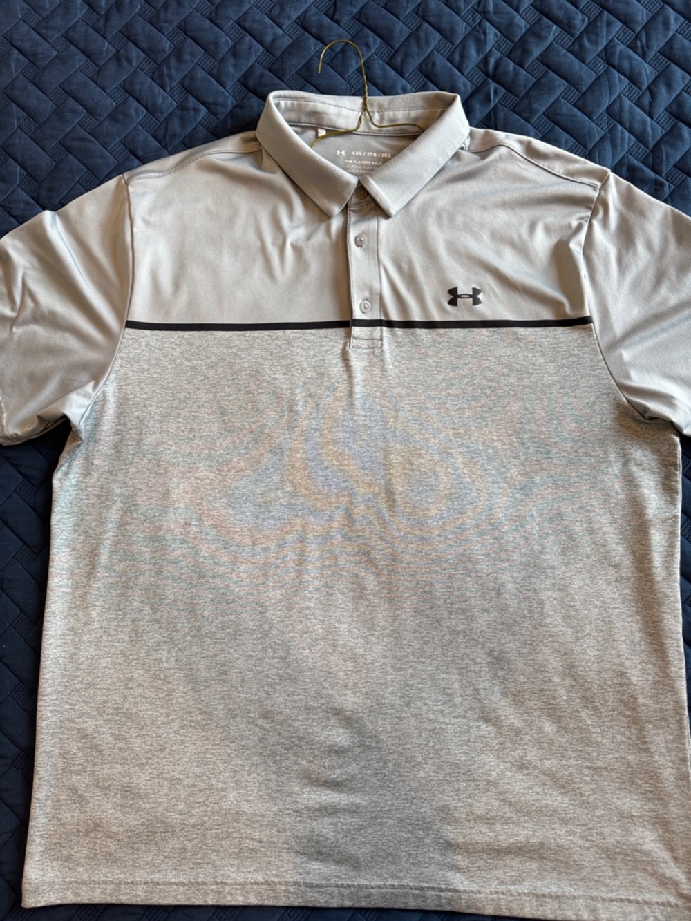 Under Armour Men’s Gray Two-Tone Polo with Black Accent